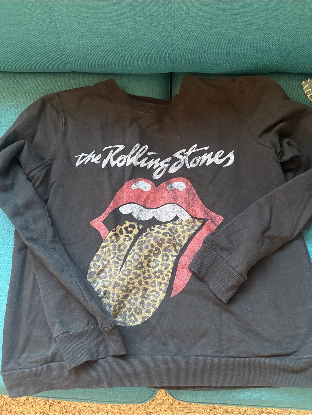 The Rolling Stones Black Crewneck Sweatshirt